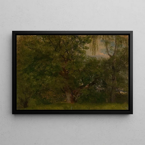 Wood Painting near Ulefoss - August Cappelen — framed artwork on a wall