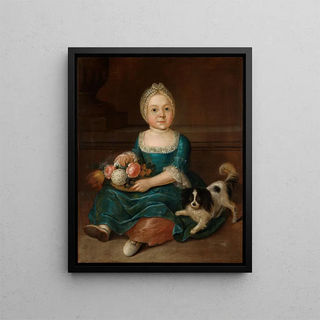 Portrait of a Little Girl - August Christian Hauck — framed artwork on a wall