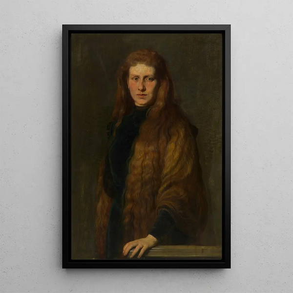 Anna Eisenmenger née Hobert wife of the counselor, stepdaughter of the artist - August Eisenmenger — framed artwork on a wall