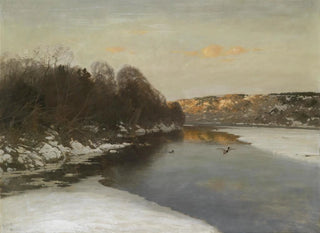 Duck by the riverbank - August Fink — artwork view