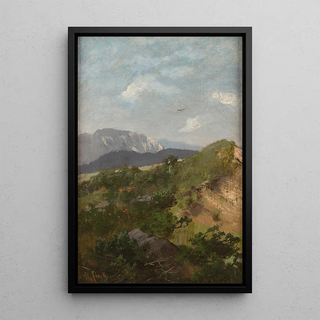 Reproduction of the painting Mountain Landscape Painting - August Fink