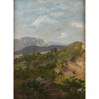 Reproduction of the painting Mountain Landscape Painting - August Fink