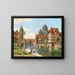 Old Nuremberg, view of the synagogue from the Pegnitz River - August Fischer — framed artwork on a wall