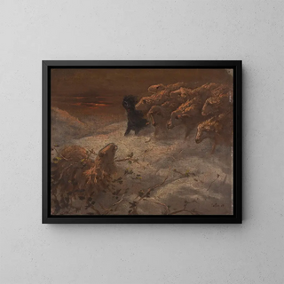 Sheep - August Friedrich Schenck — framed artwork on a wall