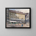 L'ancienne scène de l'incendie sur la place Saint-Étienne à Vienne avec le café L'Europe - August Gerasch — framed artwork on a wall