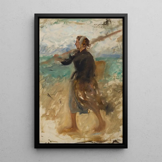 August Hagborg - A Fishergirl from the North of France Study.webp