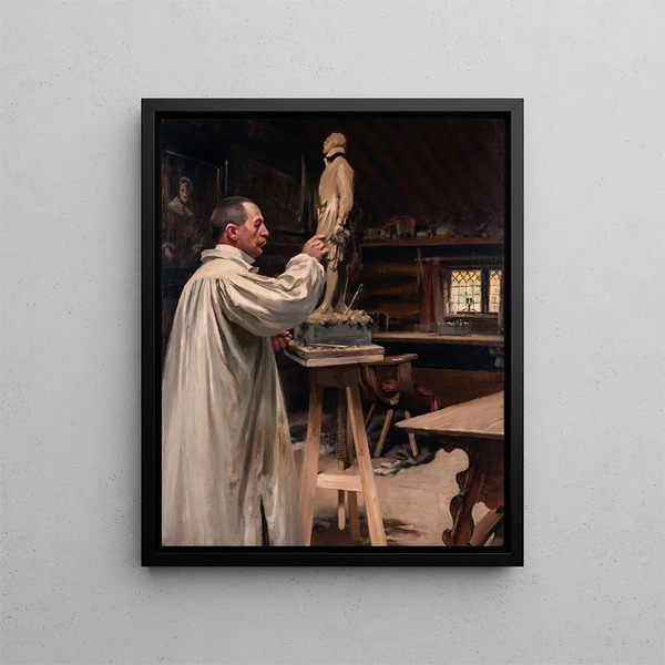 Anders Zorn in his studio - August Hagborg — framed artwork on a wall