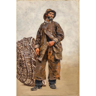 Fisherman with Basket - August Hagborg — artwork view