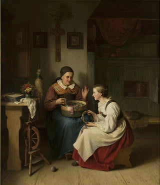Grandmother with her granddaughter - August Heinrich Niedmann — artwork view