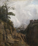 Cavalier à dos d'âne dans un paysage de haute montagne - August Holmberg — artwork view