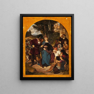 The miracle of Saint Elizabeth - August Hopfgarten — framed artwork on a wall