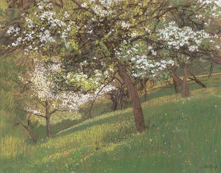Flower Orchard Painting - August Ignaz Grosz — artwork view