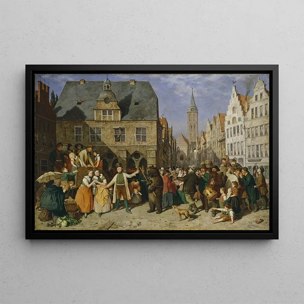 A dancing bear - August Jernberg — framed artwork on a wall