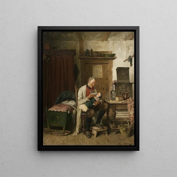 Grandfather Painting - August Jernberg — framed artwork on a wall