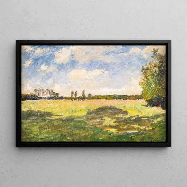 Summer Landscape Painting - August Jernberg — framed artwork on a wall