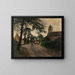Rue de village avec église - August Jernberg — framed artwork on a wall