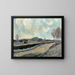 Landscape painting of peatlands near Bad Aibling - August Kratzer — framed artwork on a wall