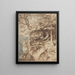 Hunters in a perspective on a mountain - August Leopold Venus — framed artwork on a wall