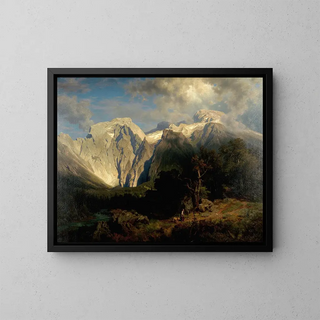 Landscape Limestone Painting - August Leu — framed artwork on a wall