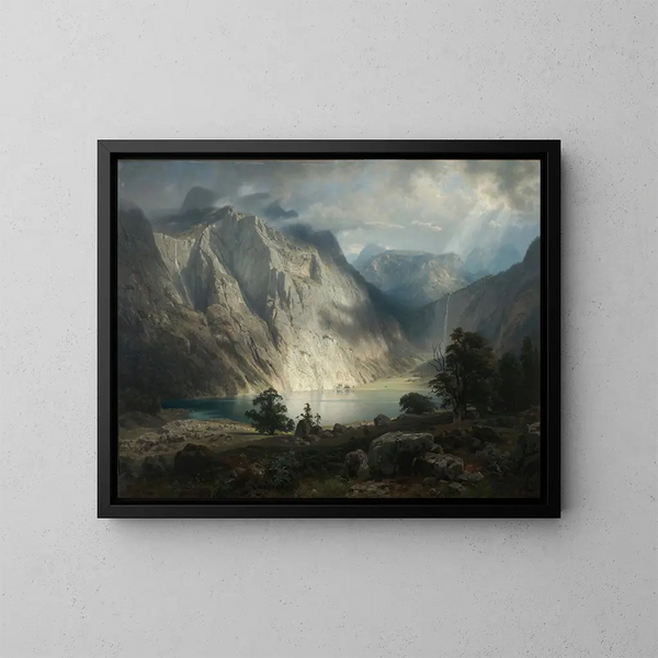 Lake Obersee near Berchtesgaden - August Leu — framed artwork on a wall