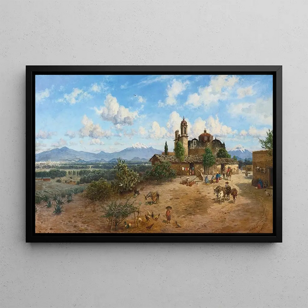 La vallée de Mexico - August Löhr — framed artwork on a wall