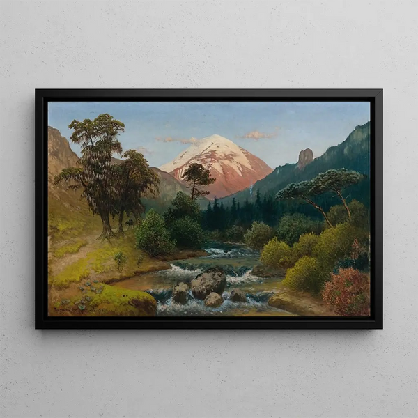 Pico de Orizaba Citlaltépetl - August Löhr — framed artwork on a wall