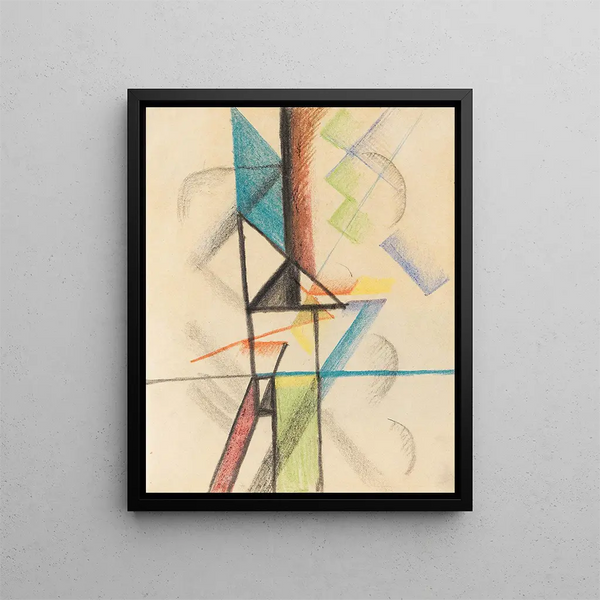 Abstract Shapes Painting V - August Macke — framed artwork on a wall
