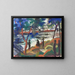Fisherman by the riverbank - August Macke — framed artwork on a wall