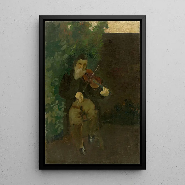 The Old Violinist - August Macke — framed artwork on a wall