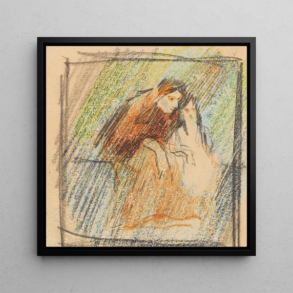 Woman with Child - August Macke — framed artwork on a wall