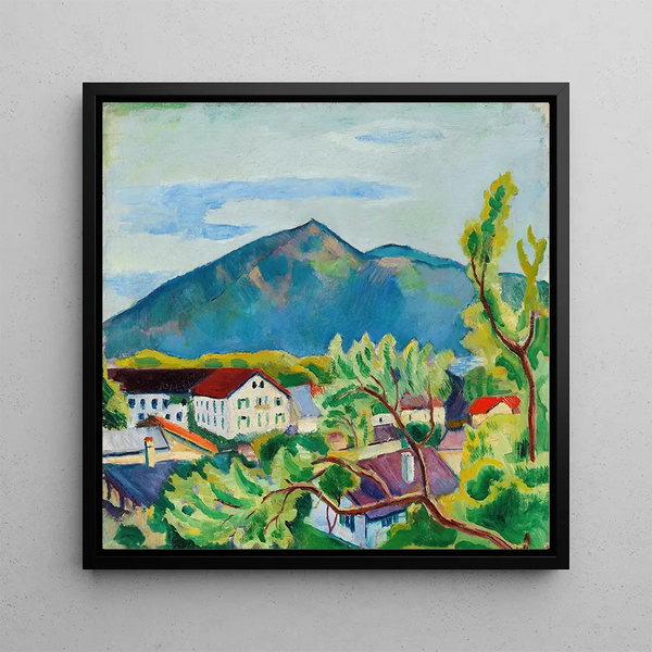 Spring Landscape at Tegernsee - August Macke — framed artwork on a wall