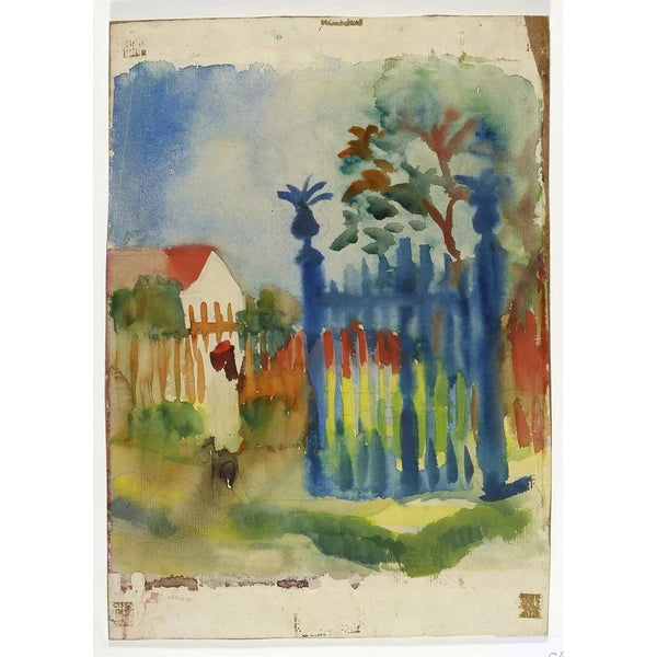 Garden Gate Painting - August Macke — framed artwork on a wall
