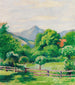 Garden at Tegernsee with house and mountain - August Macke — artwork view