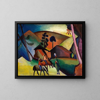 Indian Riders - August Macke — framed artwork on a wall