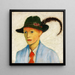 Young woman with feathered hat - August Macke — framed artwork on a wall