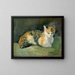 Chat painting on green cushion I - August Macke — framed artwork on a wall