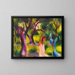 Girls with Blue Birds - August Macke — framed artwork on a wall