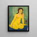 Nude girl with a red flower - August Macke — framed artwork on a wall