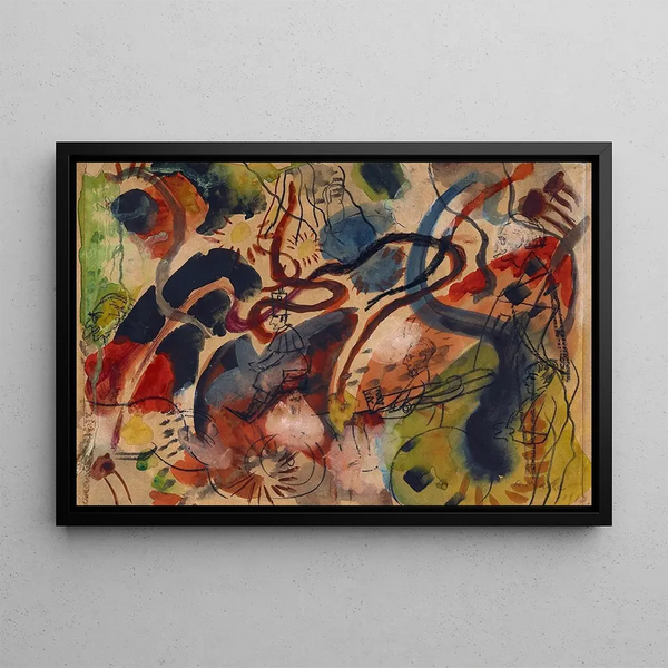 a satirical painting on the Blue Rider - August Macke — framed artwork on a wall