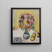 Nature morte aux fleurs et aux trois pommes - August Macke — framed artwork on a wall