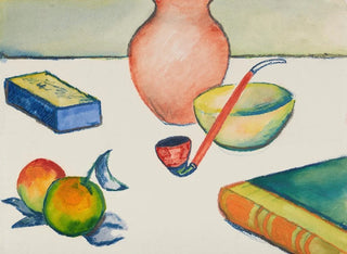 Still life with pipe and apples - August Macke — artwork view