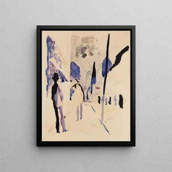 Rue am Abend - August Macke — framed artwork on a wall