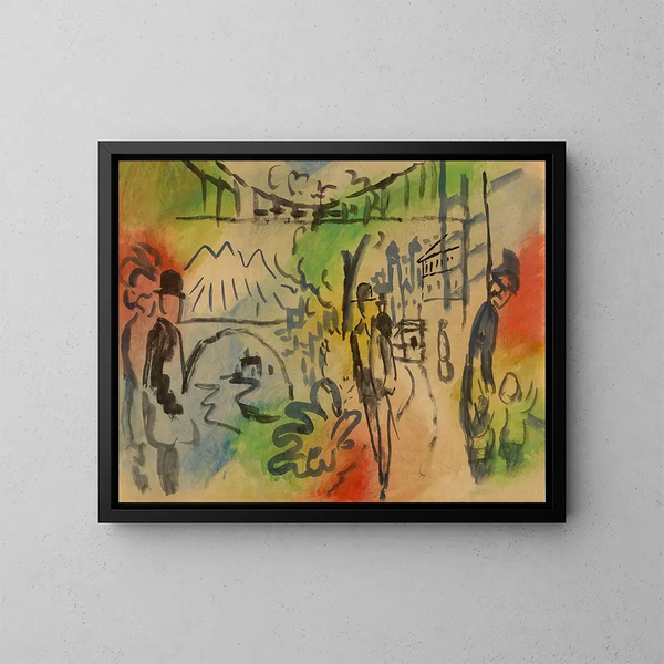 Promenade du bord de l'eau - August Macke — framed artwork on a wall