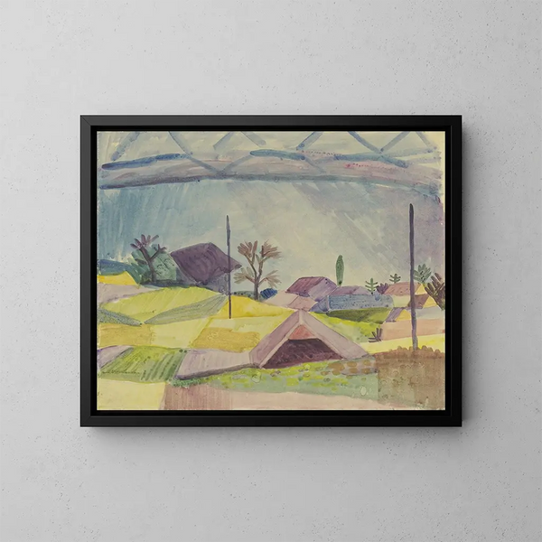 View of Hilterfingen - August Macke — framed artwork on a wall