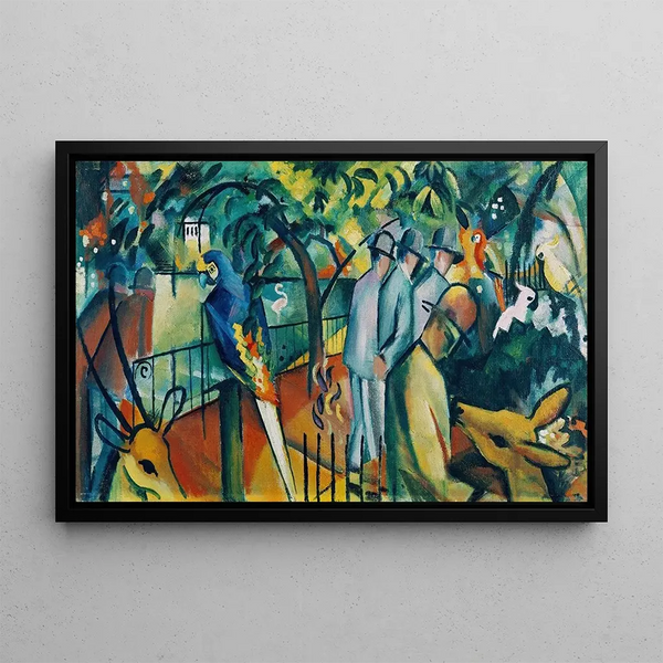 Garden zoological park I - August Macke — framed artwork on a wall