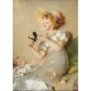 Reproduction of the painting La Découpeuse de silhouettes - August Mandlick