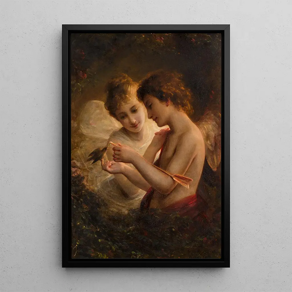 Cupid and Psyche - August Riedel — framed artwork on a wall