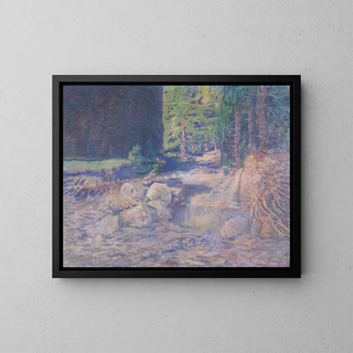 Wild Stream Painting at Rest - August Roth — framed artwork on a wall