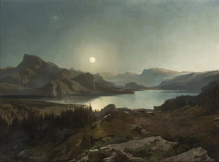Alpine Lake Painting - August Schaeffer von Wienwald — artwork view