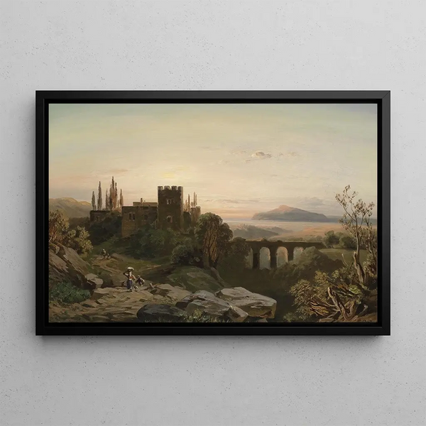 View from the South at Twilight - August Seidel — framed artwork on a wall